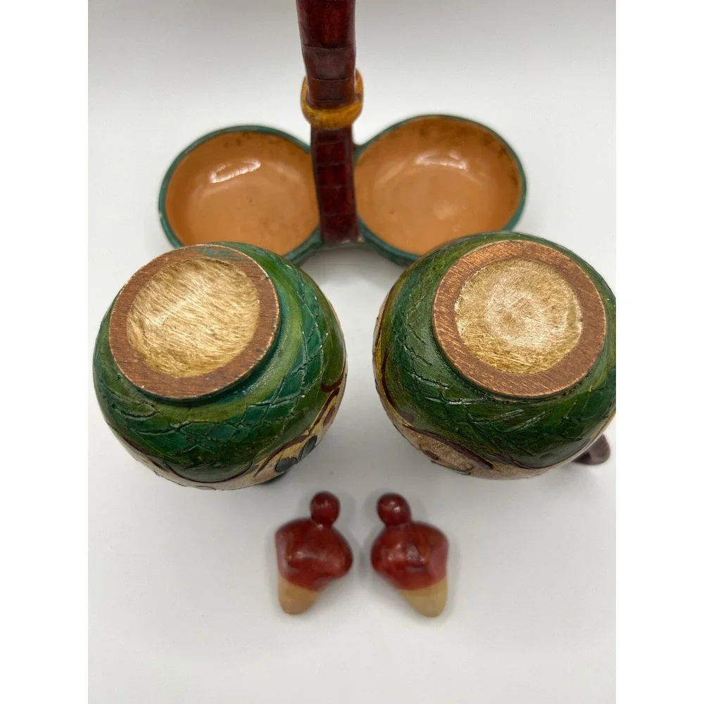 DIPINTO A MANO Italian Art Pottery - Oil & Vinegar Caddy - Deruta Italy